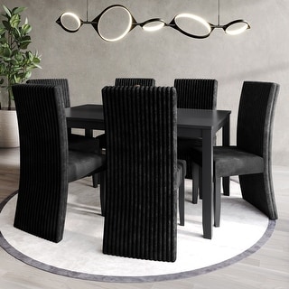 CraftPorch Corduroy Minimalist 7 Piece Dining Set