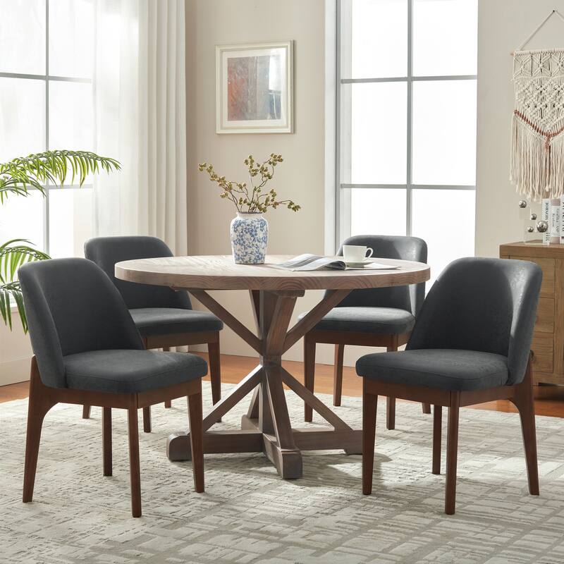Set of 4 Solid Wood Dining Chair - Set of 4 - Black