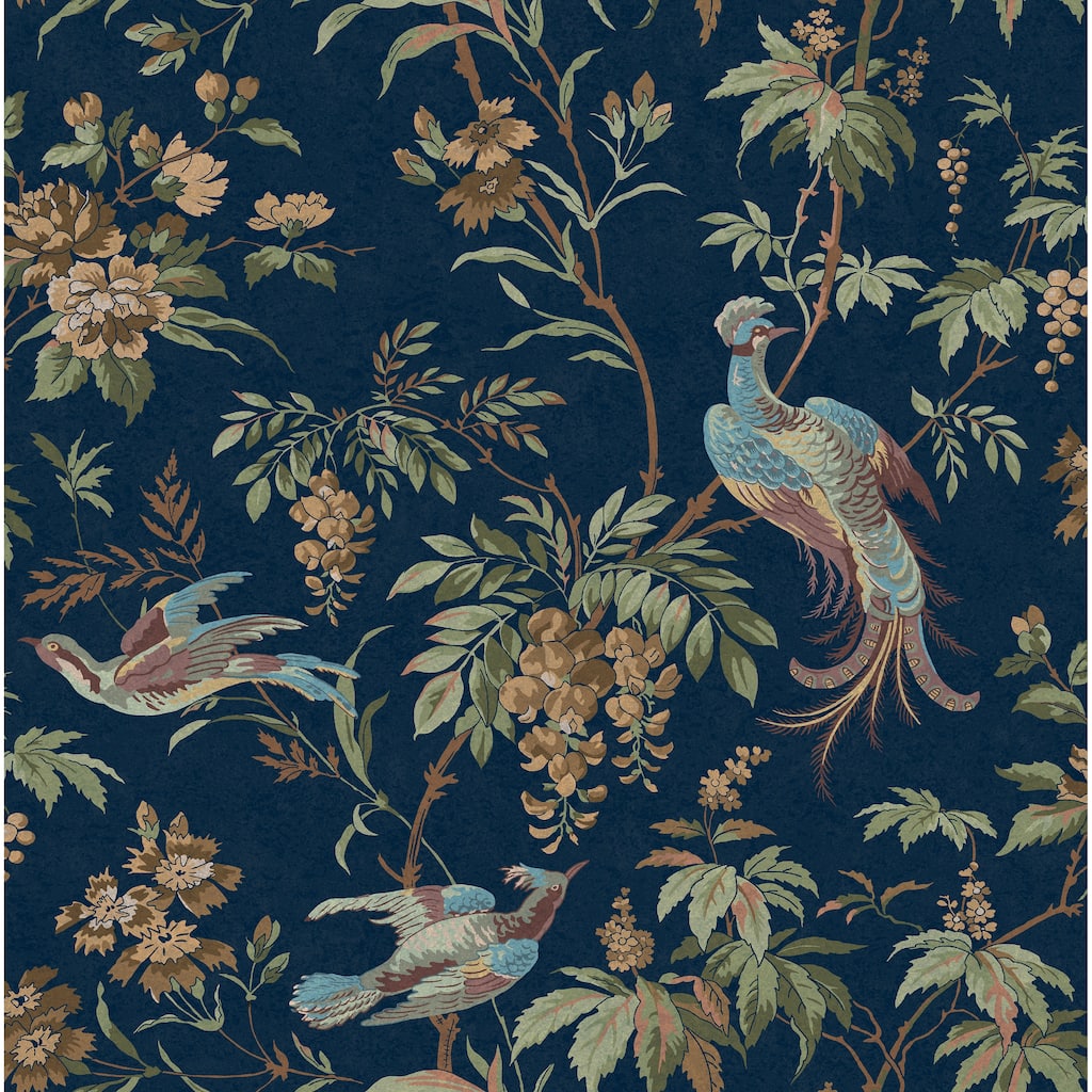Laura Ashley Attleton Midnight Seaspray Wallpaper