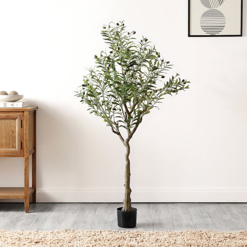 SAFAVIEH Lanette Faux Olive 60-inch Potted Tree - 27" W x 27" D x 60" H - 27Wx27Dx60H