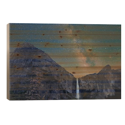 Milky Way Over Bridal Veil Falls, Yosemite Valley, Yosemite National Park, California Print On Wood by Tim Fitzharris