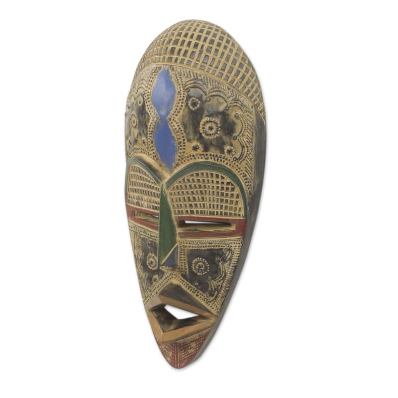 Novica Handmade Opanyin African Wood Mask