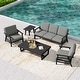 preview thumbnail 73 of 99, 5-Piece Teak Outdoor Conversation Set with Tables.