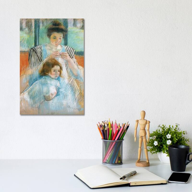 iCanvas "Study For Young Mother Sewing, 1902" by Mary Stevenson Cassatt Canvas Print - 12x8x0.75