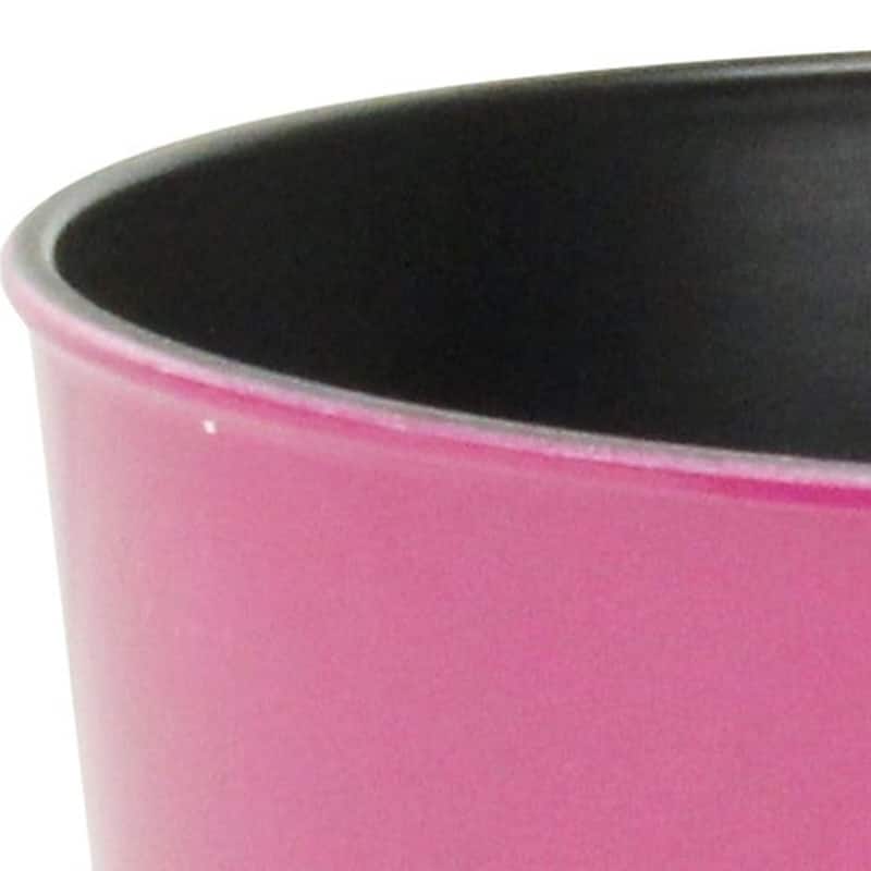 HomeRoots 7" Hot Pink Recycled Plastic Indoor Outdoor Round Pot Planter