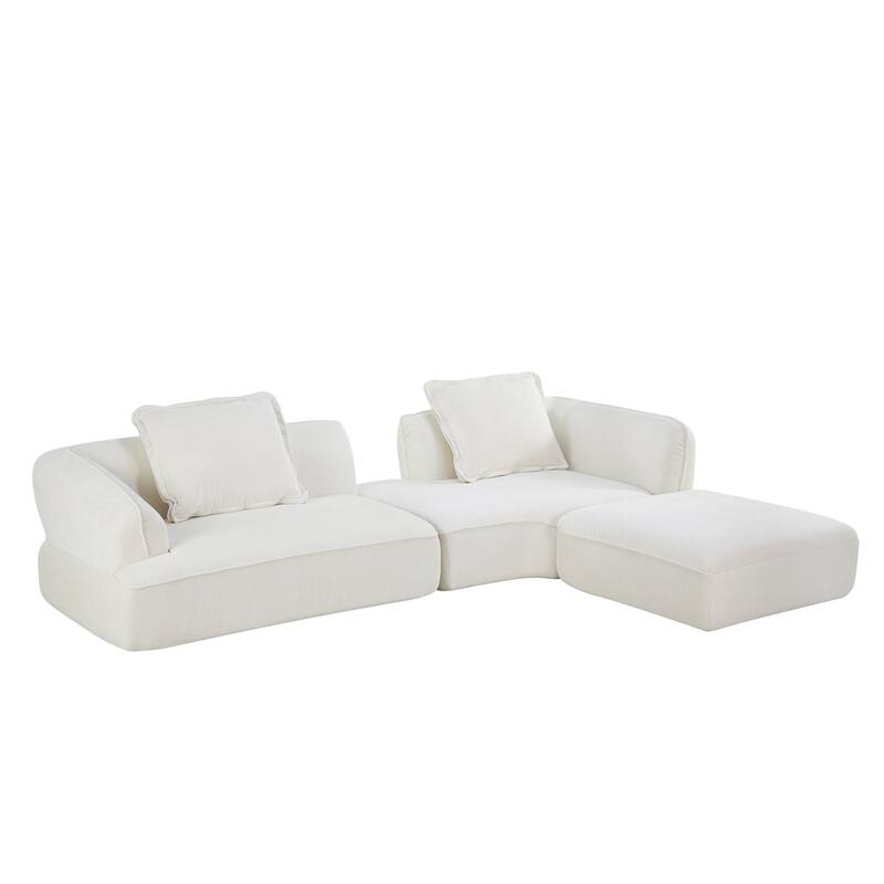 Christopher Knight Home - Modern Upholstered Sectional Sofa with Curved Silhouette