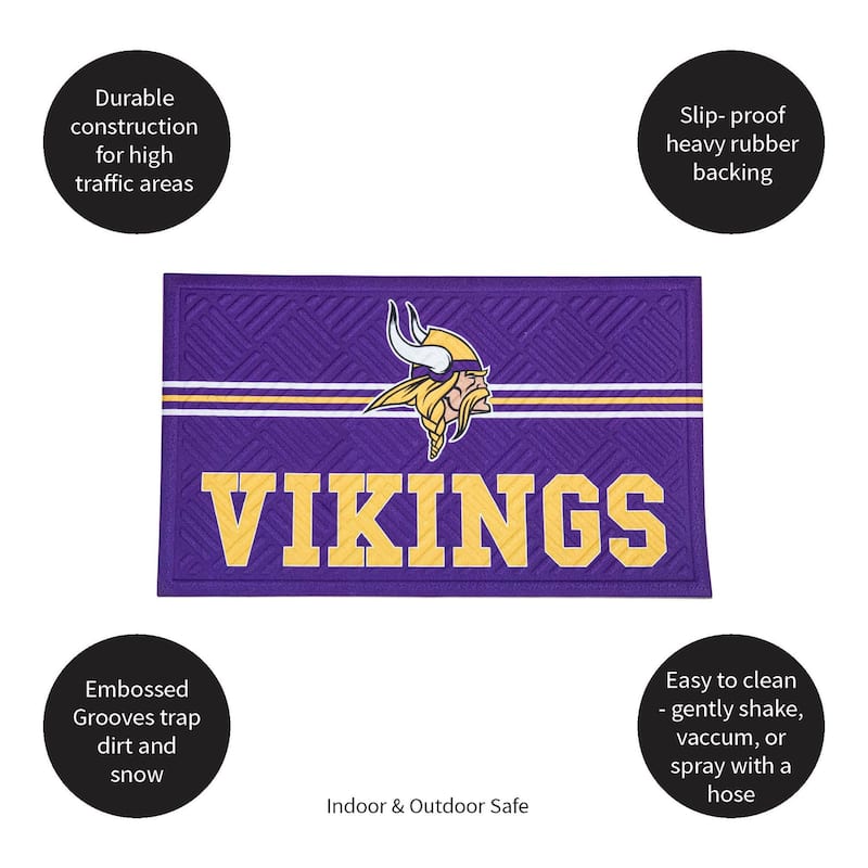 28 in. x 16 in. Embossed Mat, Cross Hatch, Minnesota Vikings