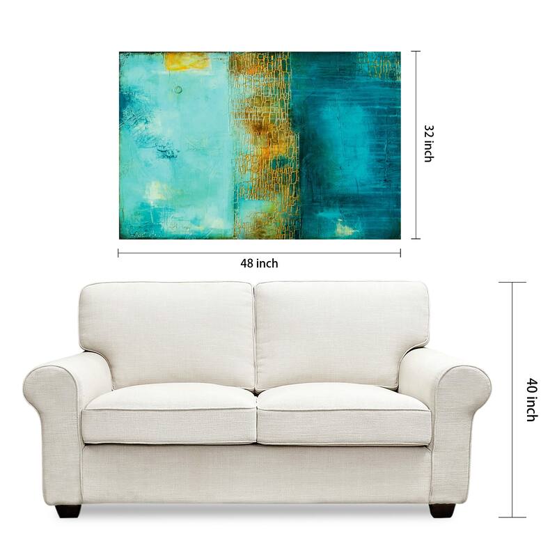 "Castle Court" Abstract Wall Art on Frameless Tempered Art Glass