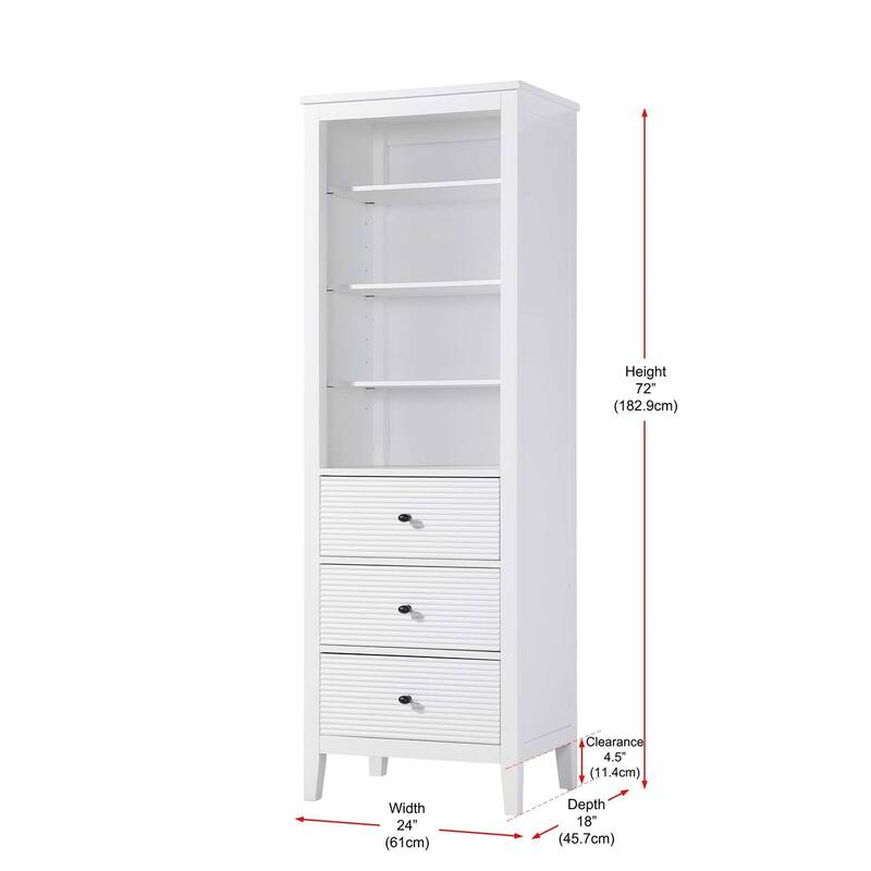 Kensington 16-28 Inch Open Shelving Bath Storage Cabinet