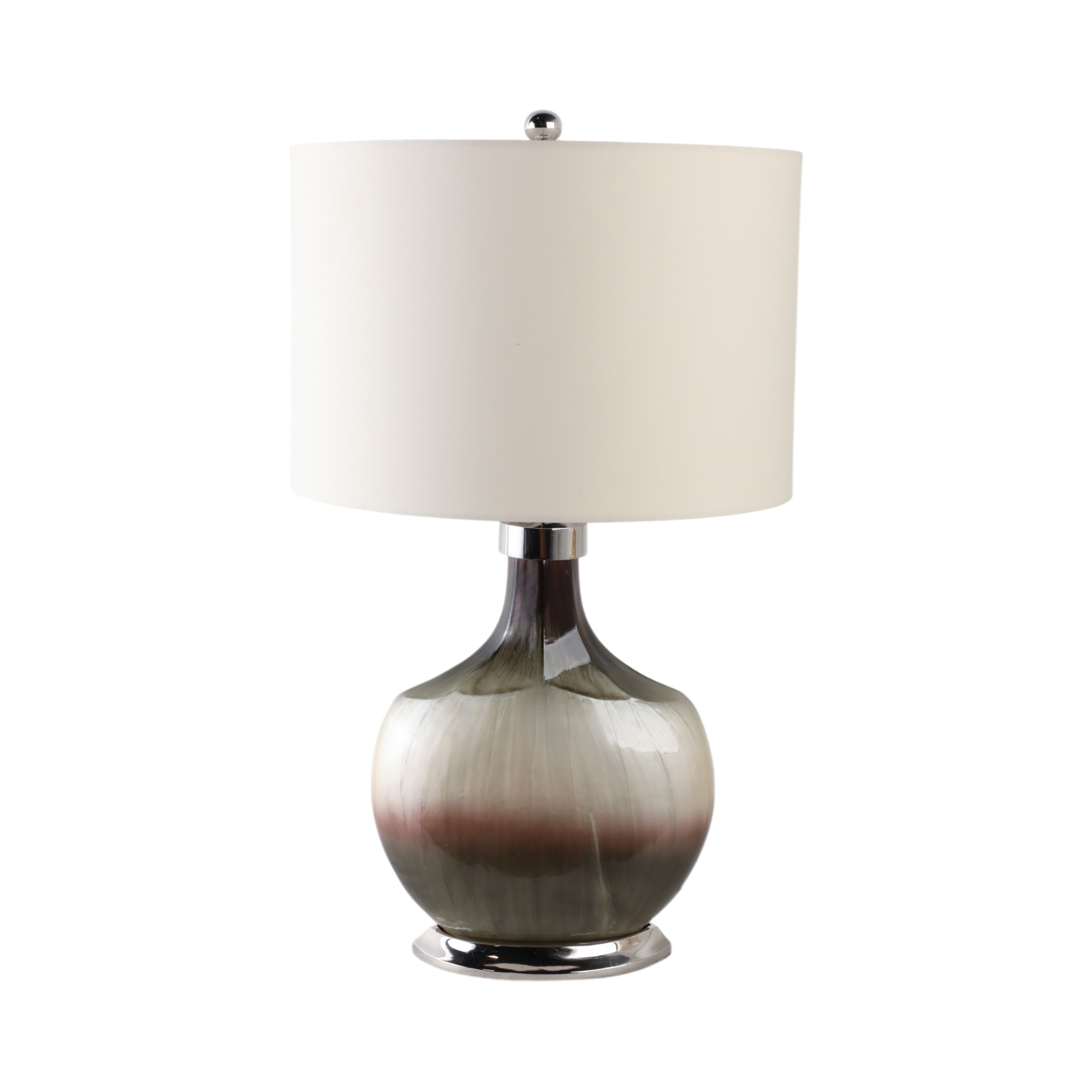 Glass Metal Table Lamp Gradient Finish Home Office Decor - 32" Gray - 18" x 18" x 32"