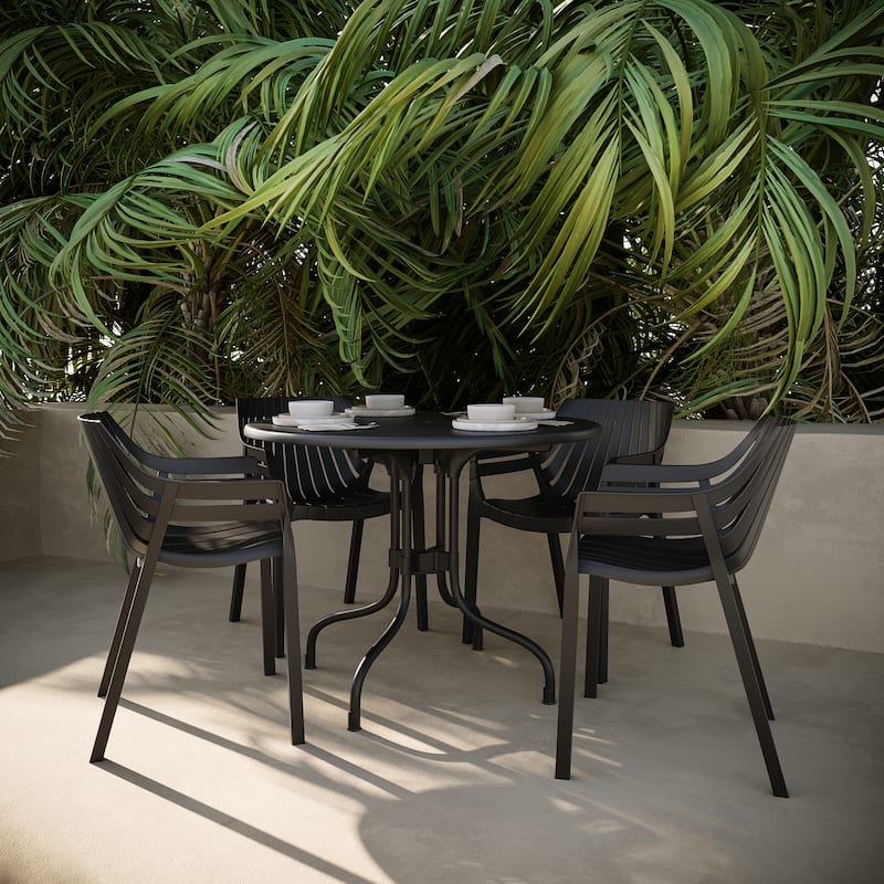 Chauncey Chairs and Delfino Table Set - White