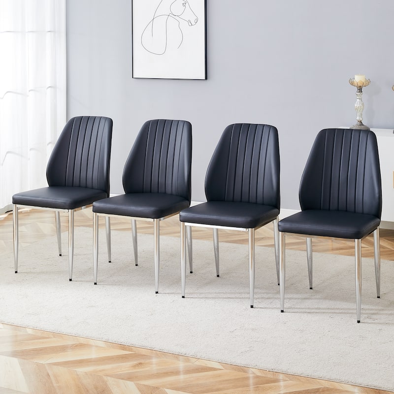 Set of Four Comfort Dining Chairs with extended backrest