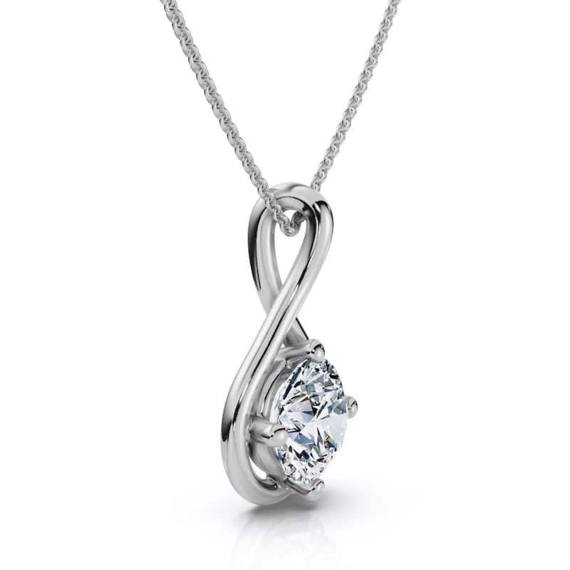 Bliss Diamond 1Ct Diamond Infinity Pendant Gold Necklace 18" Lab Grown EF/VS