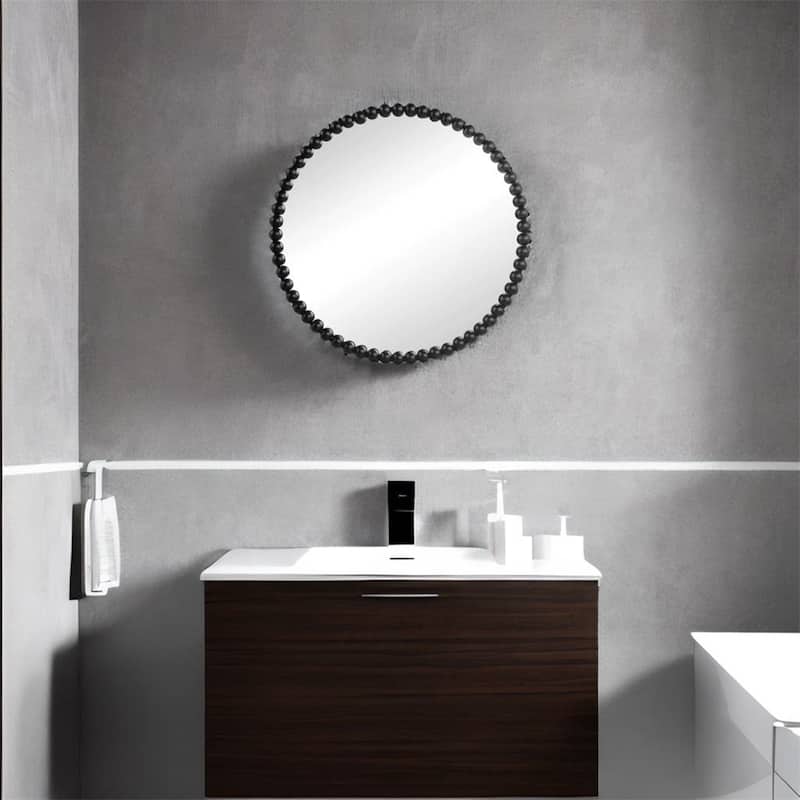32" Circle Wall Mirror with Metal Frame
