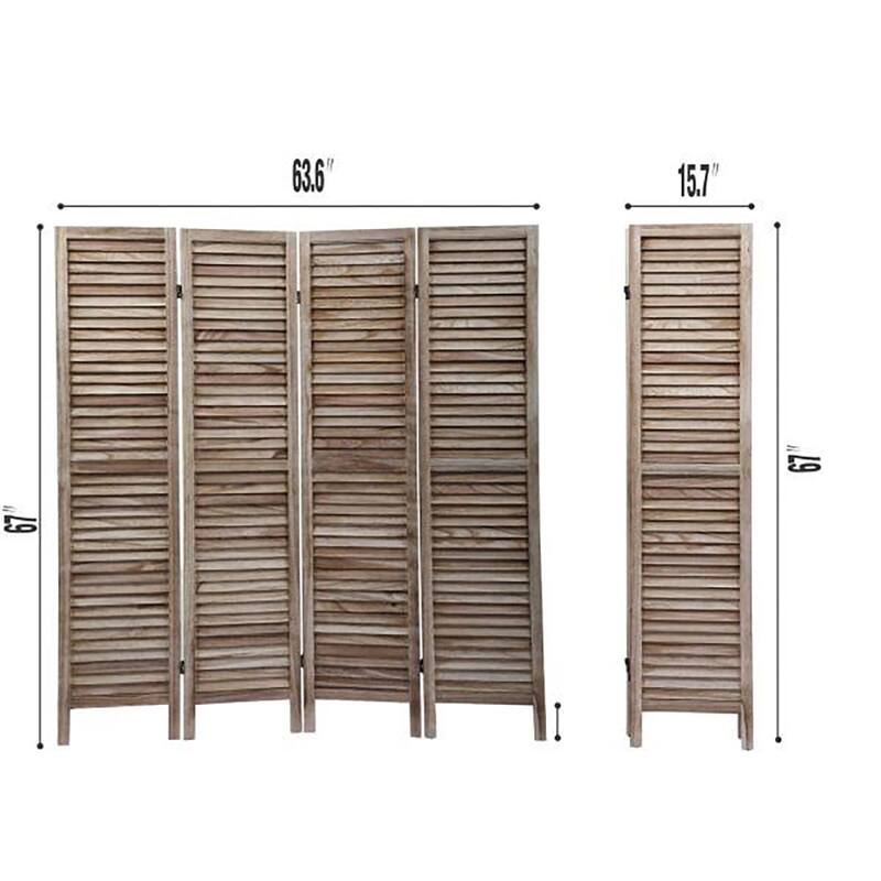 4-Panel Folding Room Divider Freestanding Privacy Screen Panels for Indoor Bedroom Office