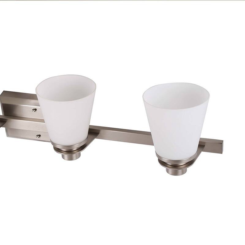 4 Light Vanity Lighting in Brushed Nickel and Etched Opal Glass