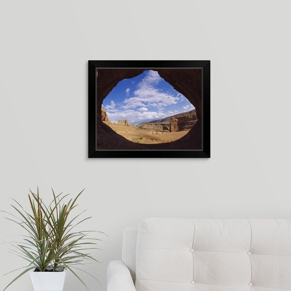 "Rock formations on a landscape, Arches National Park, Utah" Black Framed Print
