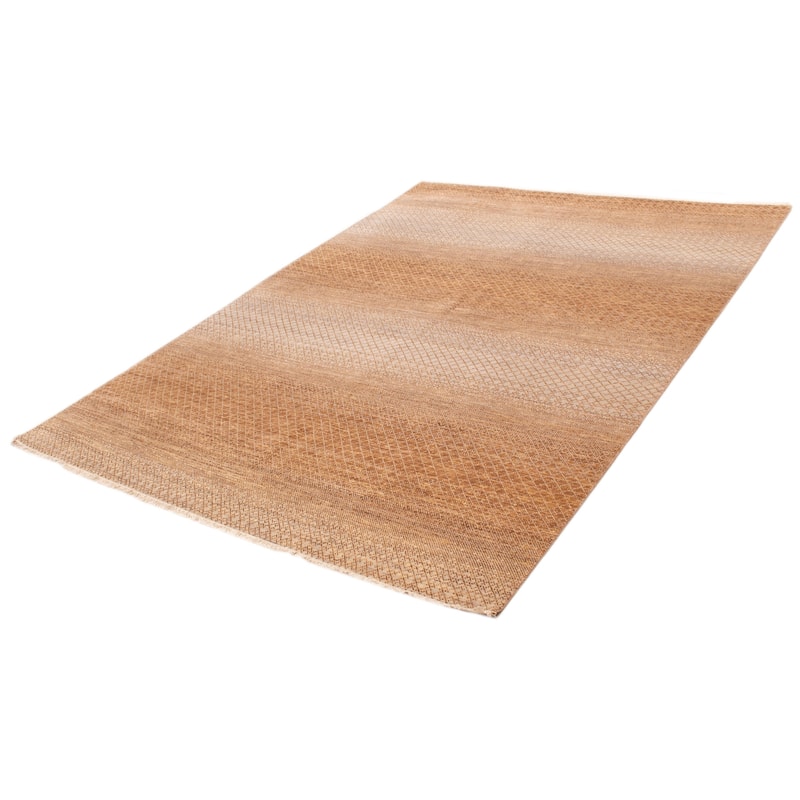 ECARPETGALLERY Hand-knotted Silk Shadow Brown Wool Rug - 9'0 x 12'1