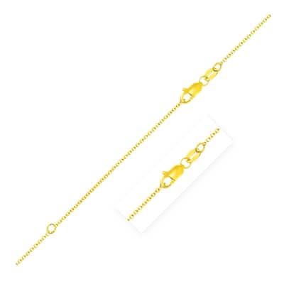Extendable Cable Chain Necklace in 14k Yellow Gold (1.0mm) 18" Inches