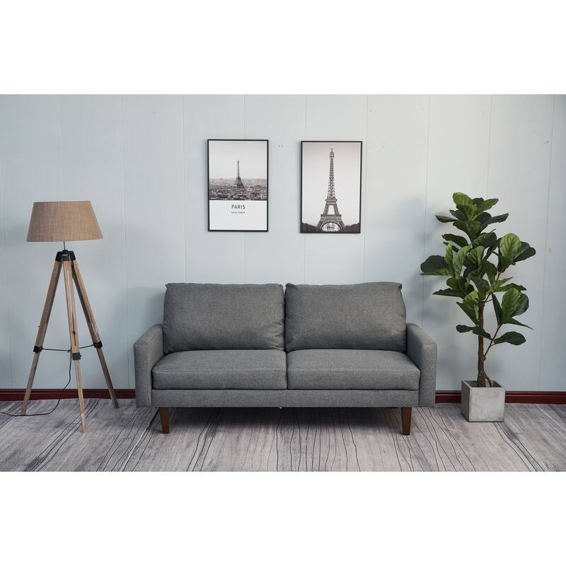 Adelaide 70'' Linen Square Arm Sofa - Light Grey