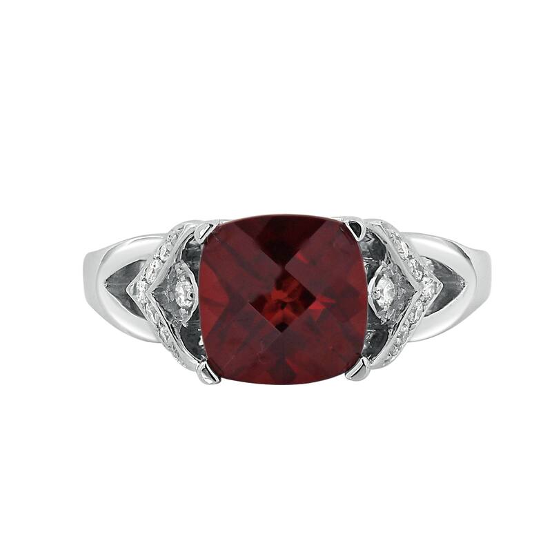 Auriya Modern 2 3/8ct Cushion-cut Garnet and Diamond Engagement Ring 1/6ctw 14k Gold