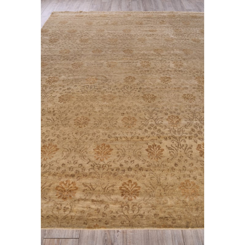 EXQUISITE RUGS ONE-OF-A-KIND Metro Collection Hand Knotted Tan Rug - 12'x15'