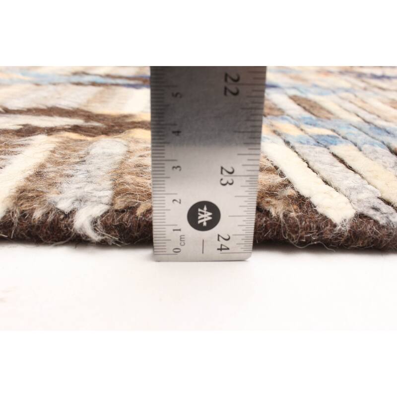 ECARPETGALLERY Hand-knotted Tangier Brown Wool Rug - 5'3 x 7'9