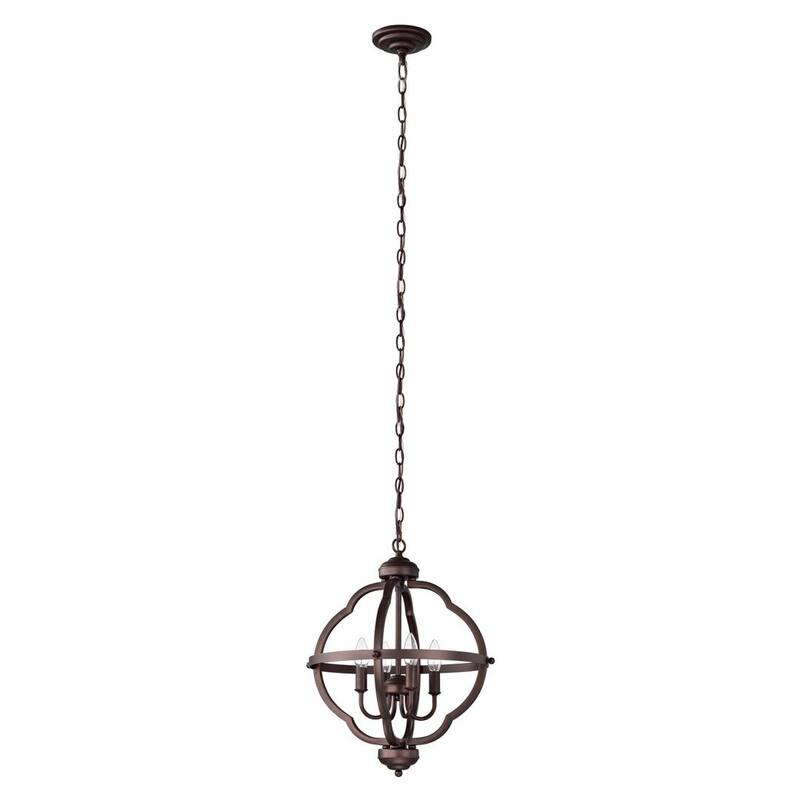 Allario 4 Light Farmhouse Candle Style Metal Chandelier 17" Width - Oil Rubbed Bronze