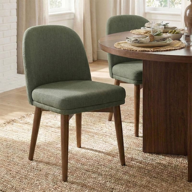 Modern Parsons Dining Chairs with Solid Wood Legs