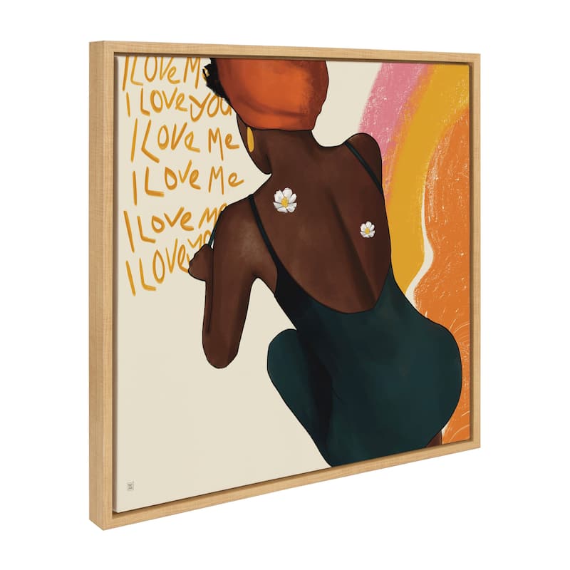 Kate and Laurel Sylvie I Love Me I Love You Framed Canvas by Mary Joak
