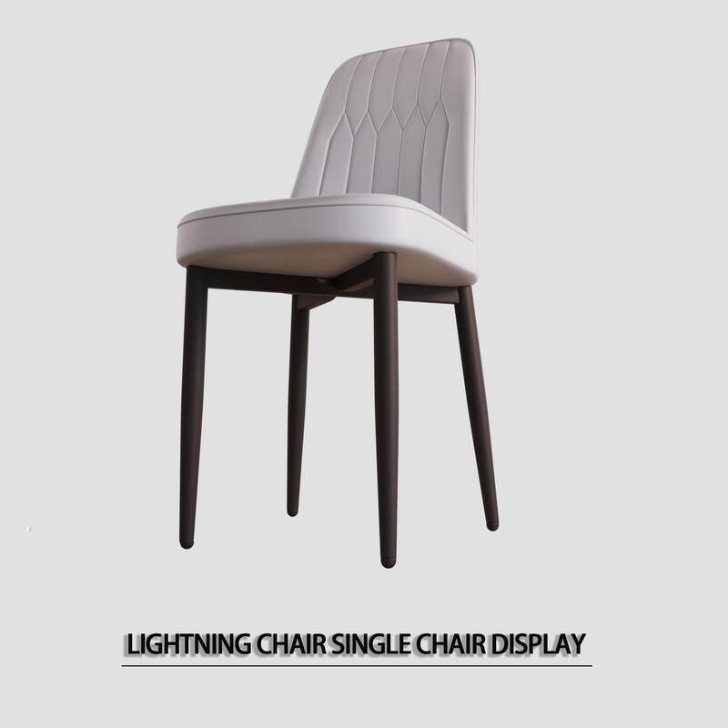 Dining Chairs Set of 4, Faux Leather Upholstered Dining Chairs with Metal Legs for Kitchen/Living Room/Restaurant