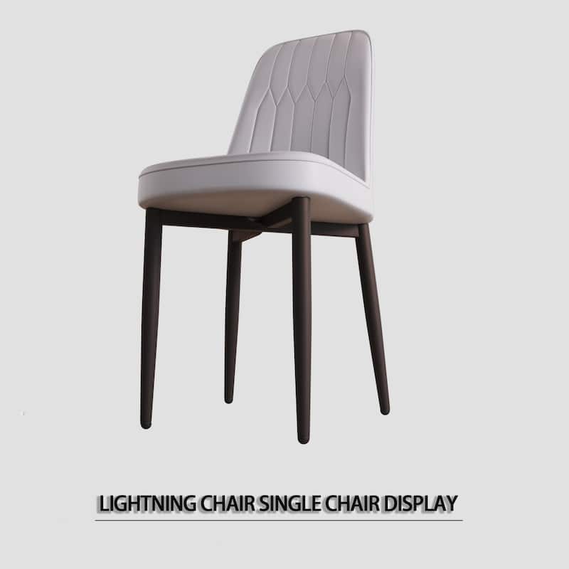 Modern Dining Set with Rectangular Glass Table & PU Upholstered Chairs