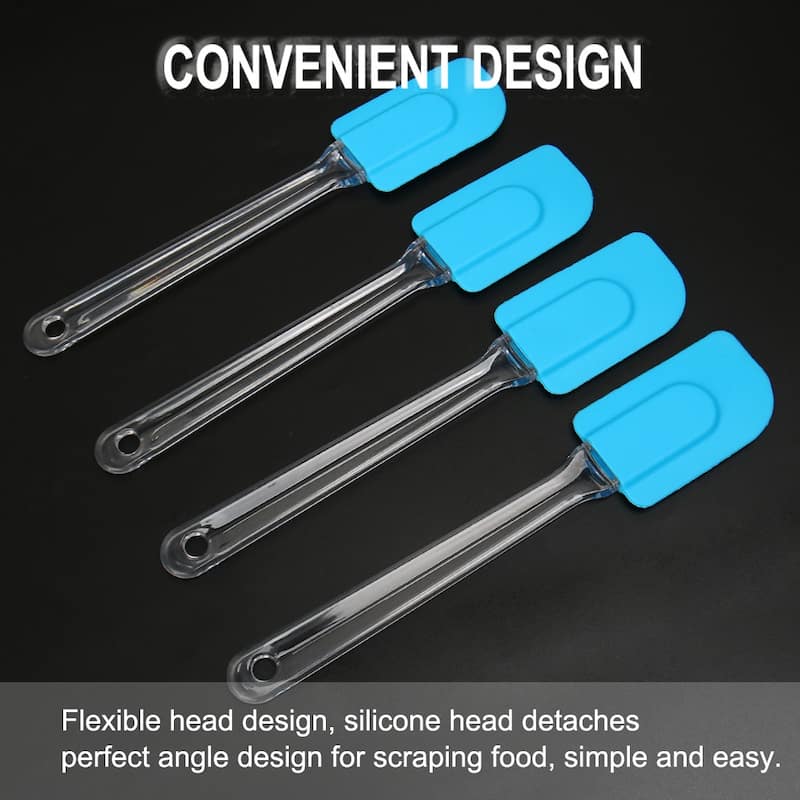 4pcs Flexible Silicone Spatula Heat Resistant Non Stick for Cooking - 9.6" x 1.9"(L*W)