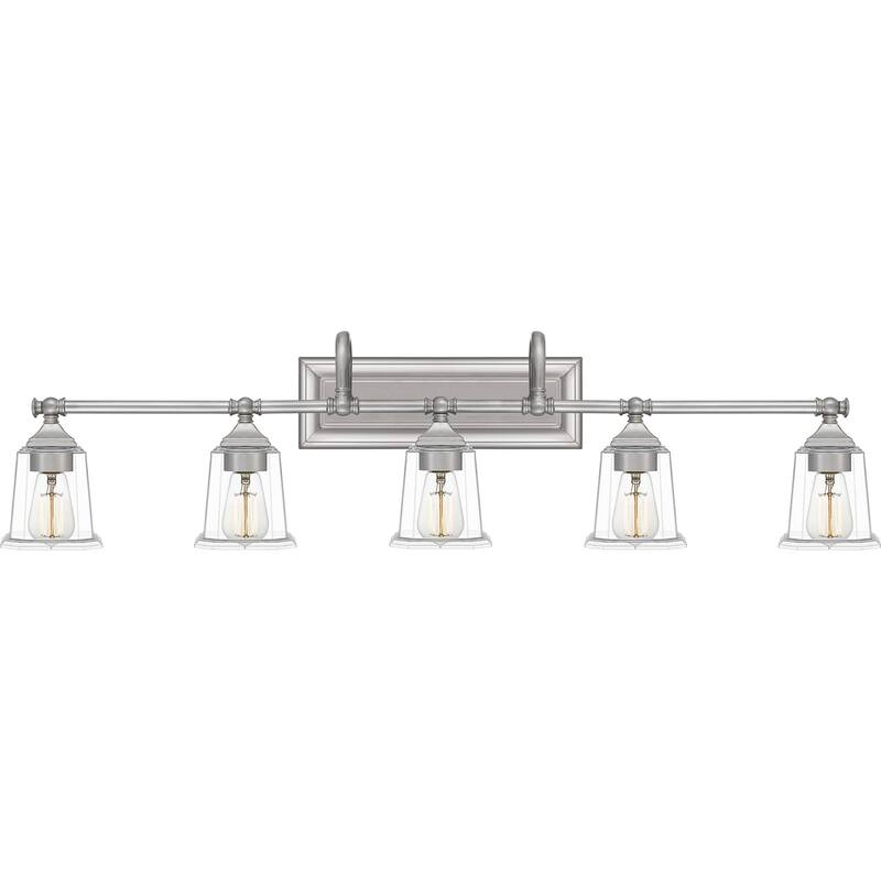 Roseto Barry 5 Light 42" Wide Bathroom Vanity Light - Brushed Nickel