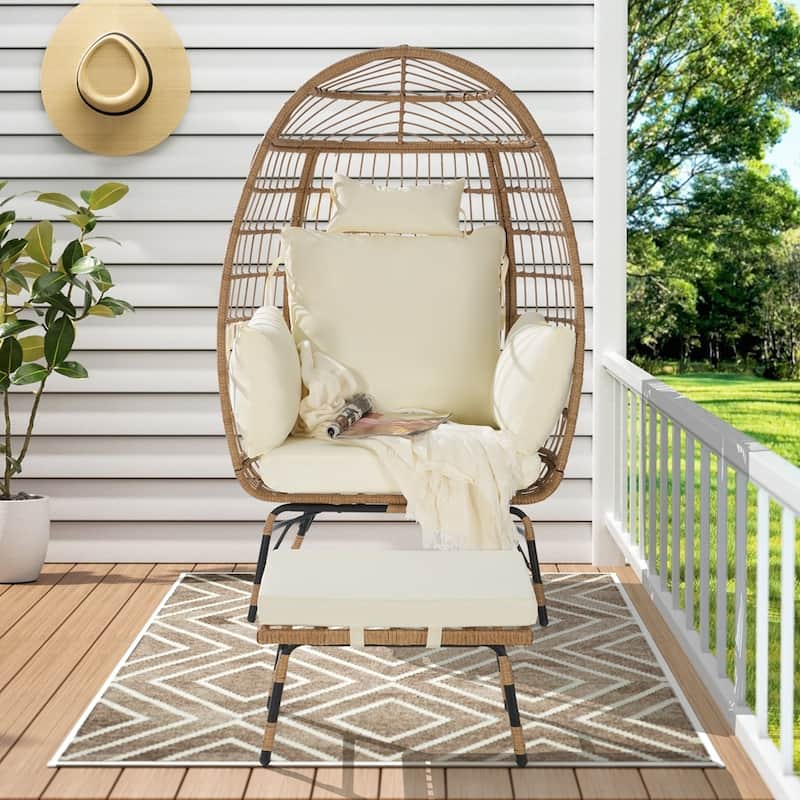 Oversized Large Egg ChairS with Ottoman