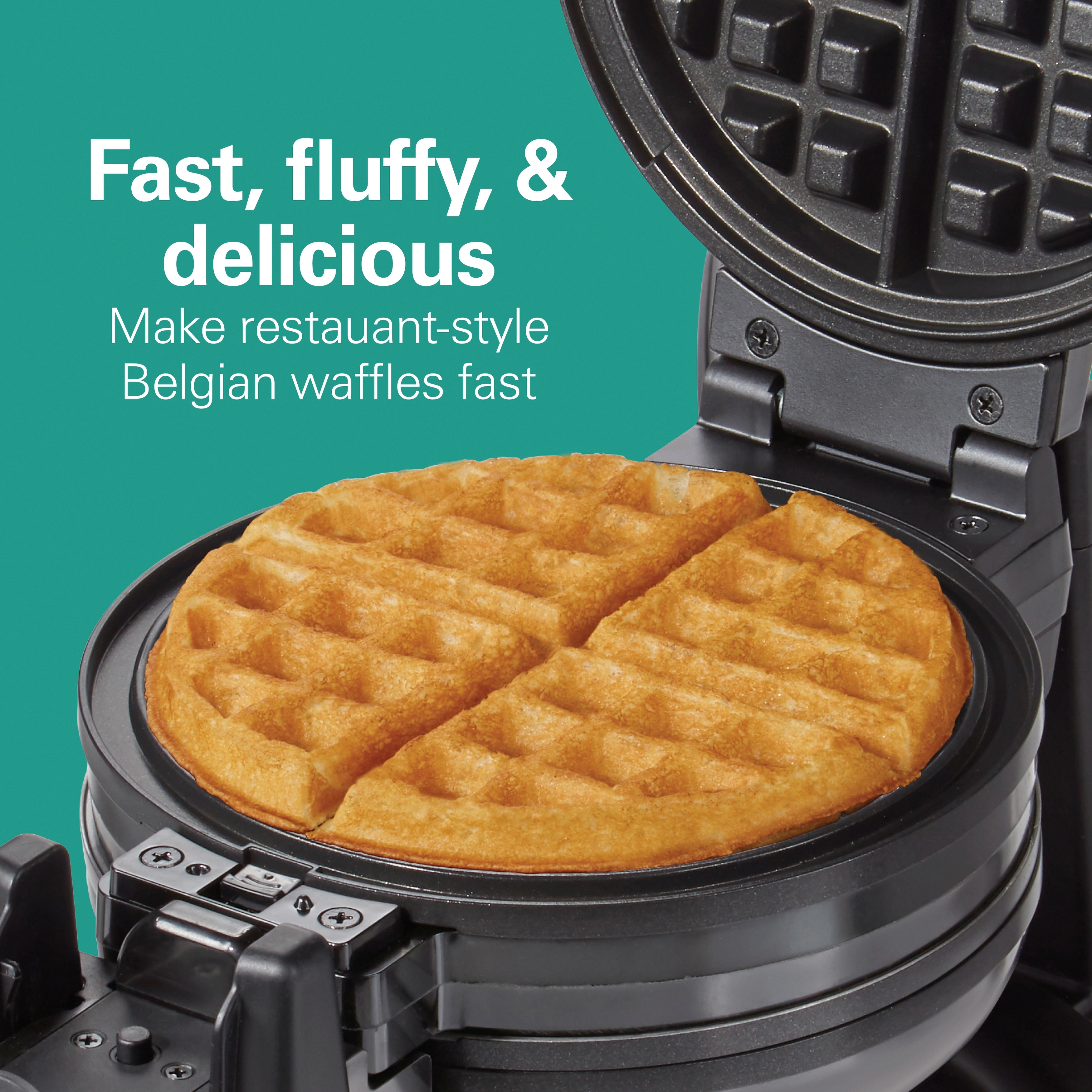 1300W thinkkitchen Double Waffle Maker Red Make 2 Belgian Waffles at Once Waffle Maker With Removable Plates