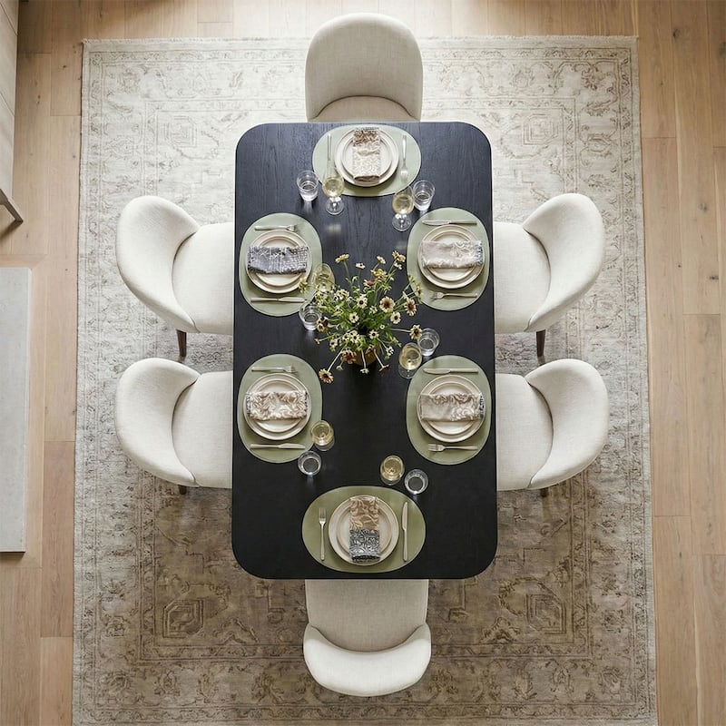 Modern Parsons Dining Chairs with Solid Wood Legs