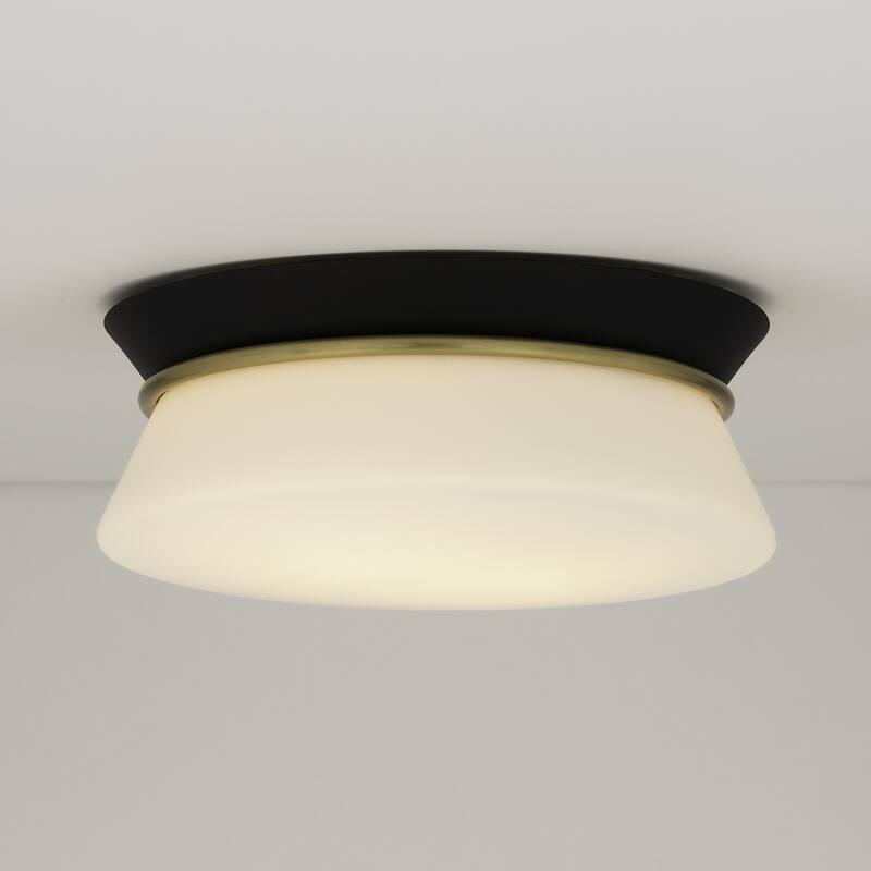 Mitzi by Hudson Valley Cath 1-Light Flush Mount with Opal Etched Glass
