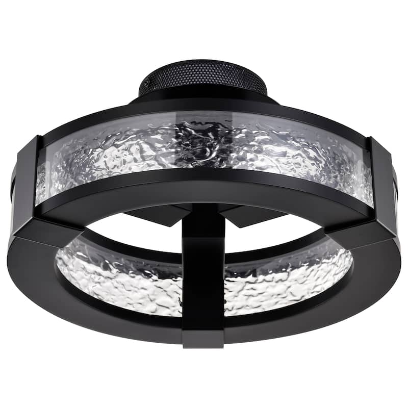 Darrow - 13 Inch LED Semi Flush - Matte Black - Acrylic Panels