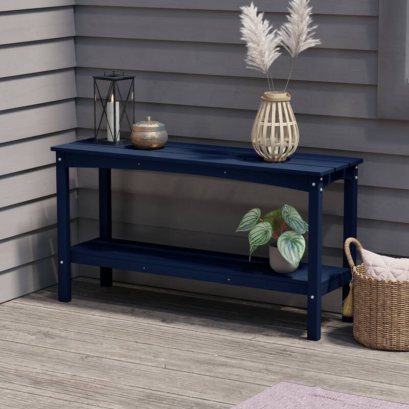 Laguna Hdpe All Weather Outdoor Patio Two Shelf Table
