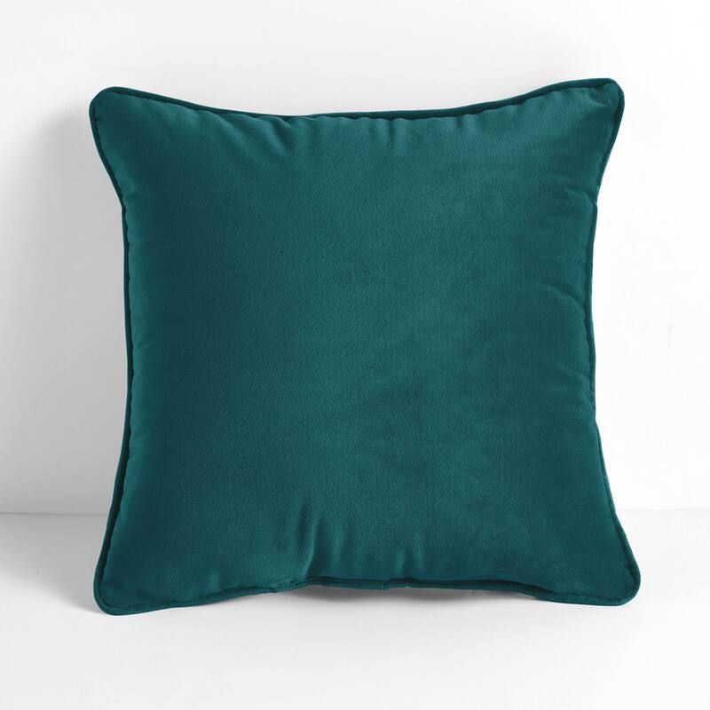Sorra Home Solid Velvet Indoor Corded Pillow Single - 22 in H x 22 in W x 6 in D - Nile