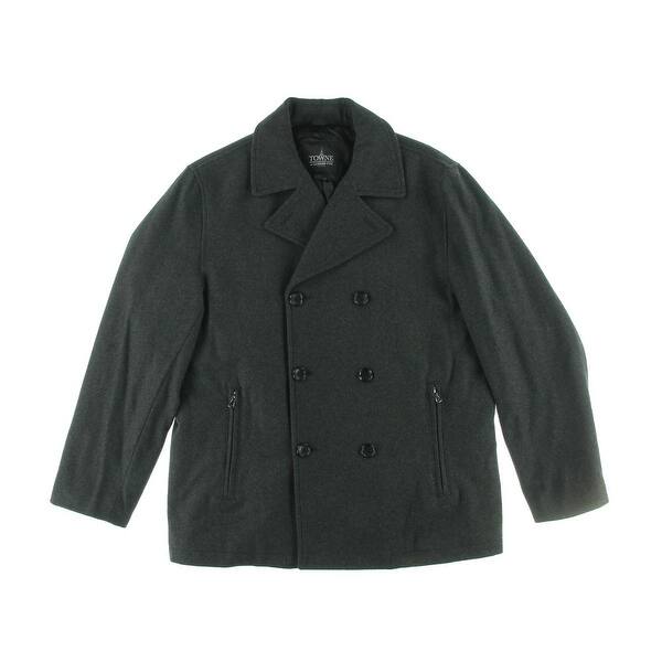 Shop Towne By London Fog Mens Pea Coat Winter Wool Blend