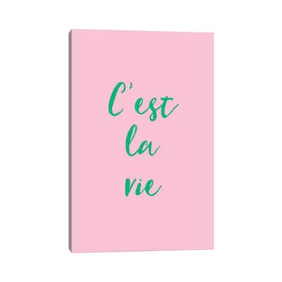 iCanvas "C'est La Vie Pink And Green" by Ruby and B Canvas Print