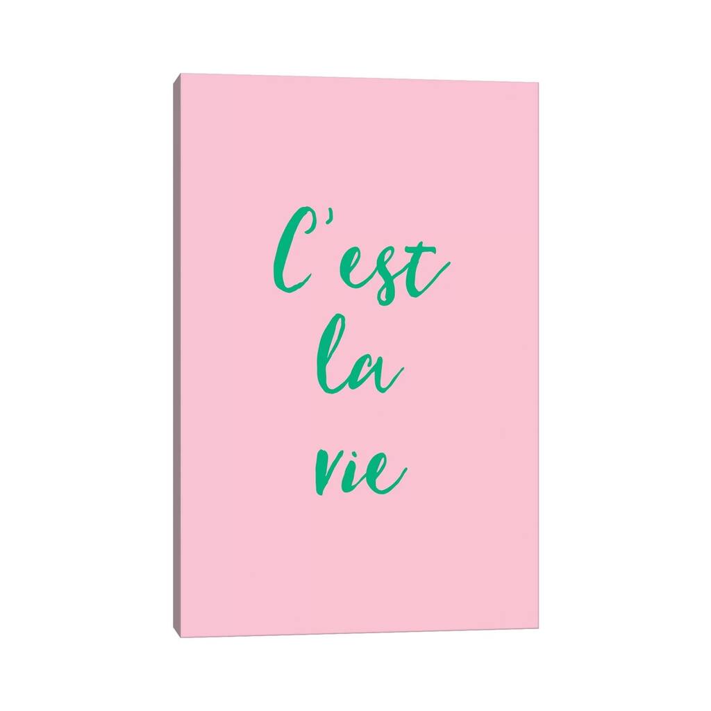 iCanvas "C'est La Vie Pink And Green" by Ruby and B Canvas Print