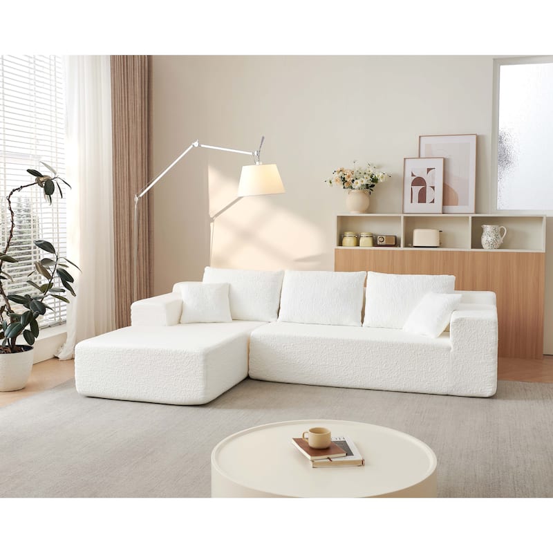 Chenille Cloud Modular Couch L-shaped Sectional Sofa with Chaise