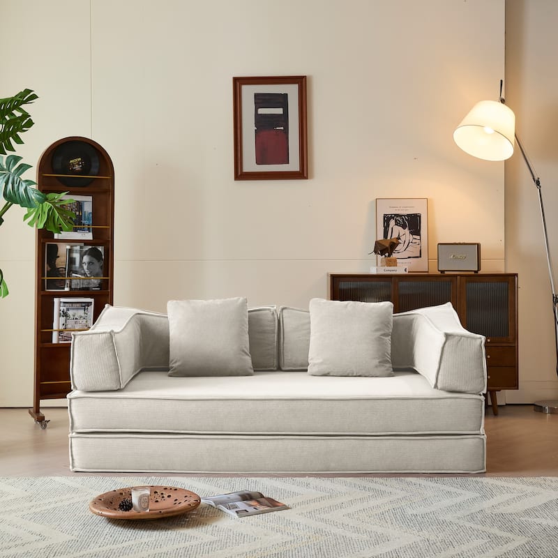 JASIWAY Modern Vintage Convertible Sleeper Sofa Bed