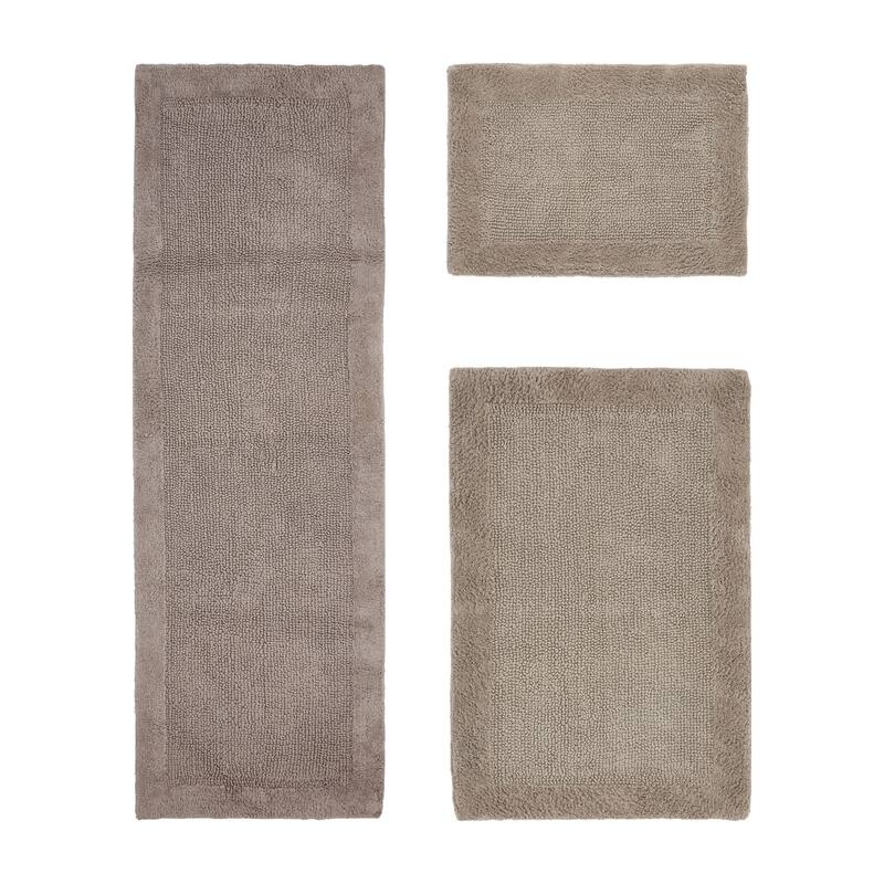 Better Trends Bath Rugs Set 100% Cotton Tufted Soft Water Absorbent Bathroom Rug for Shower, Sink Bath Mats Edge Collection