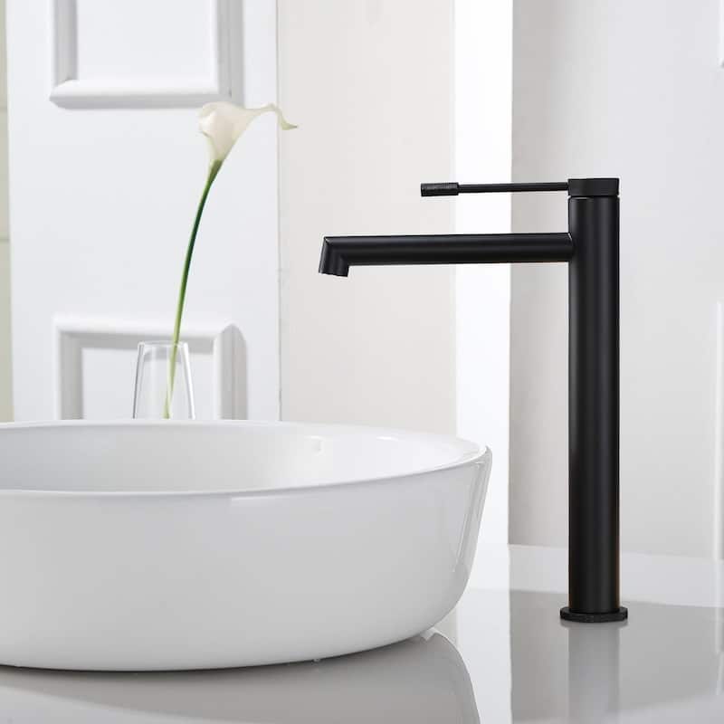 Rbrohant Single Handle Vessel Sink Faucet, Rv Vanity Lavatory Bathroom Sink Faucet - Matte Black