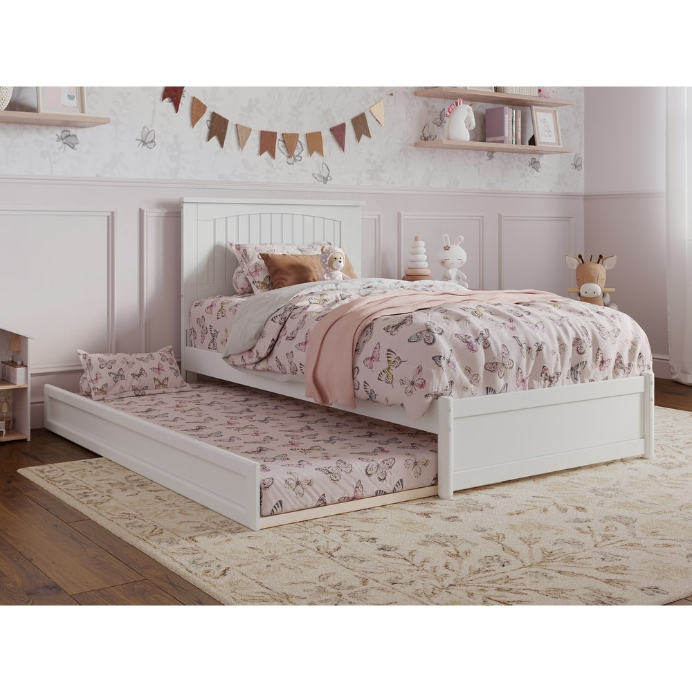 Malta Platform Bed with Panel Footboard and Twin Trundle