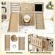 preview thumbnail 4 of 4, 8-in-1 Toddler Slide Wooden Playground with Climber - Natural